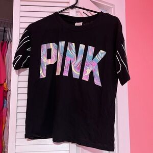 PINK Victoria's Secret Kids Black Graphic T-Shirt